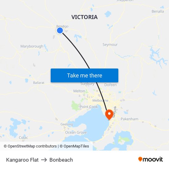 Kangaroo Flat to Bonbeach map