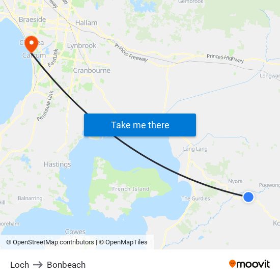 Loch to Bonbeach map