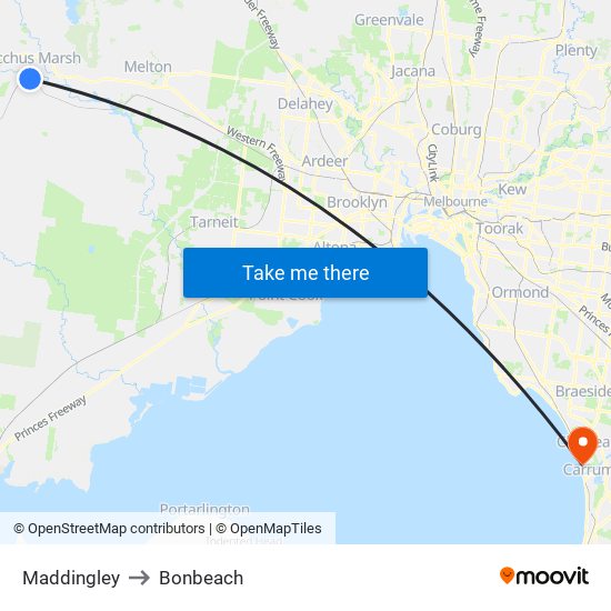 Maddingley to Bonbeach map