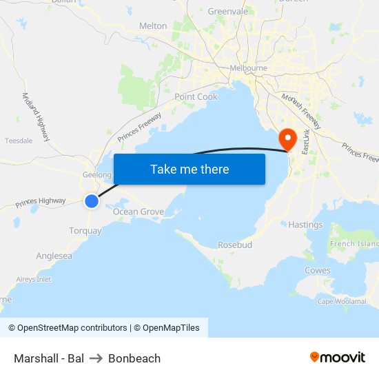 Marshall - Bal to Bonbeach map