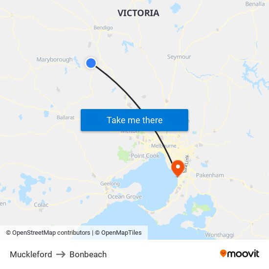 Muckleford to Bonbeach map
