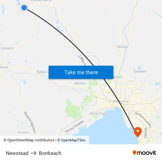 Newstead to Bonbeach map