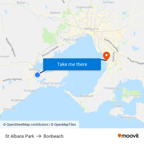 St Albans Park to Bonbeach map