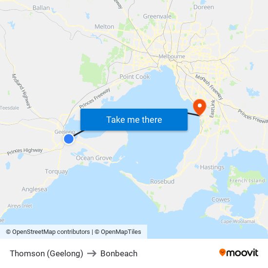 Thomson (Geelong) to Bonbeach map