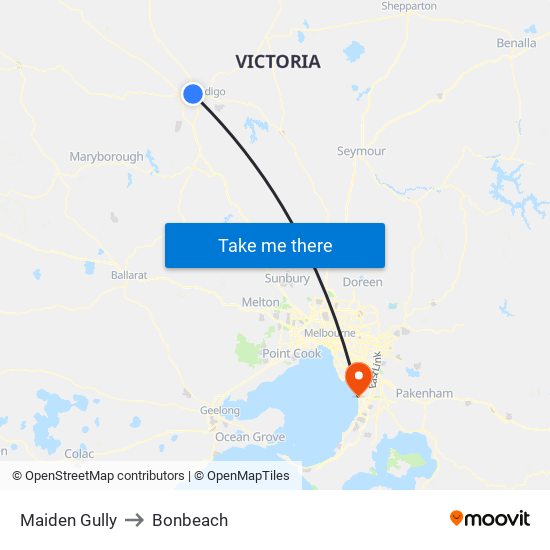 Maiden Gully to Bonbeach map