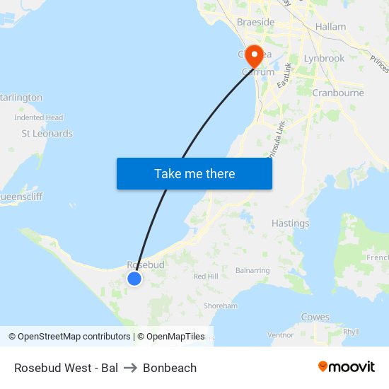 Rosebud West - Bal to Bonbeach map