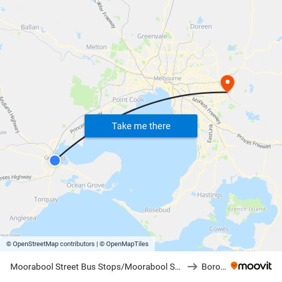 Moorabool Street Bus Stops/Moorabool St (Geelong) to Boronia map