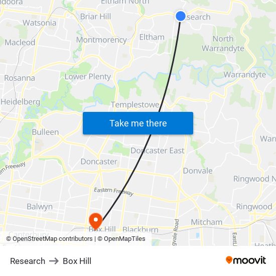 Research to Box Hill map