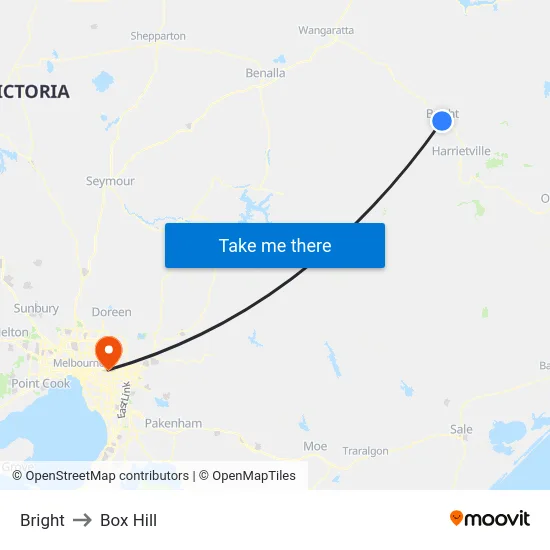 Bright to Box Hill map