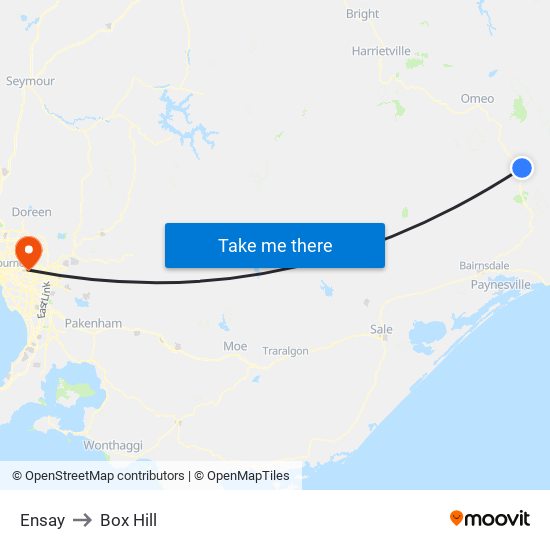 Ensay to Box Hill map