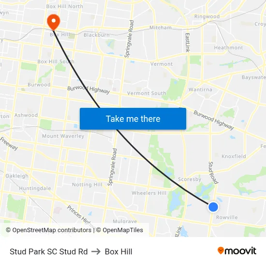 Stud Park SC Stud Rd to Box Hill map