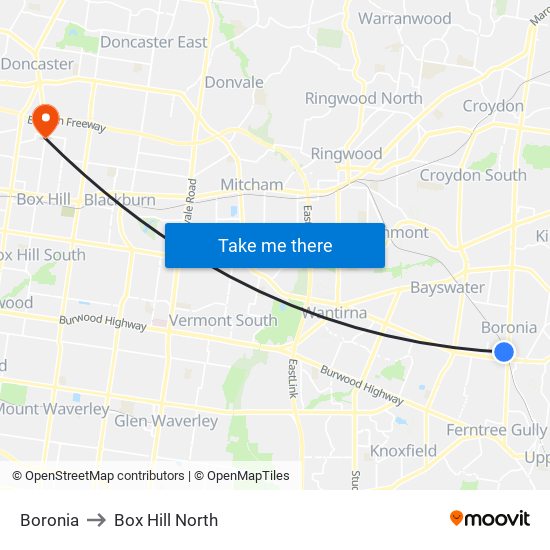 Boronia to Box Hill North map