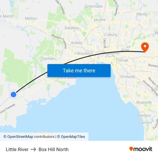 Little River to Box Hill North map