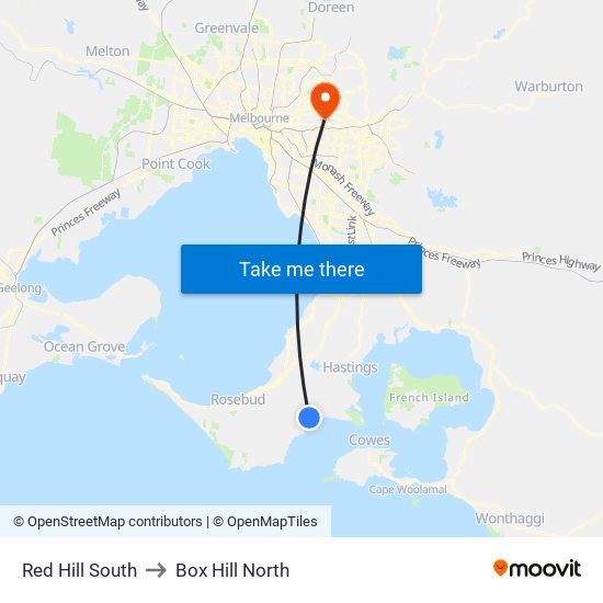 Red Hill South to Box Hill North map