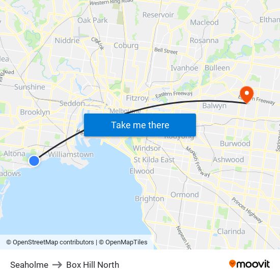 Seaholme to Box Hill North map