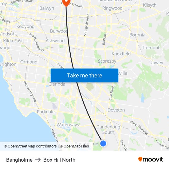 Bangholme to Box Hill North map