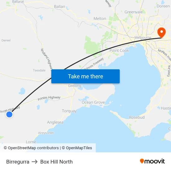 Birregurra to Box Hill North map