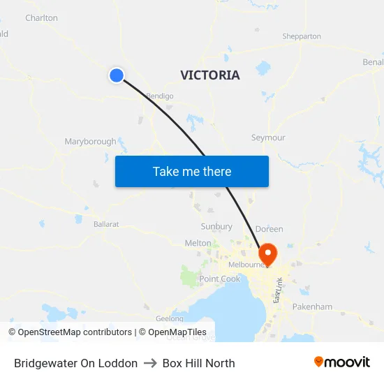 Bridgewater On Loddon to Box Hill North map