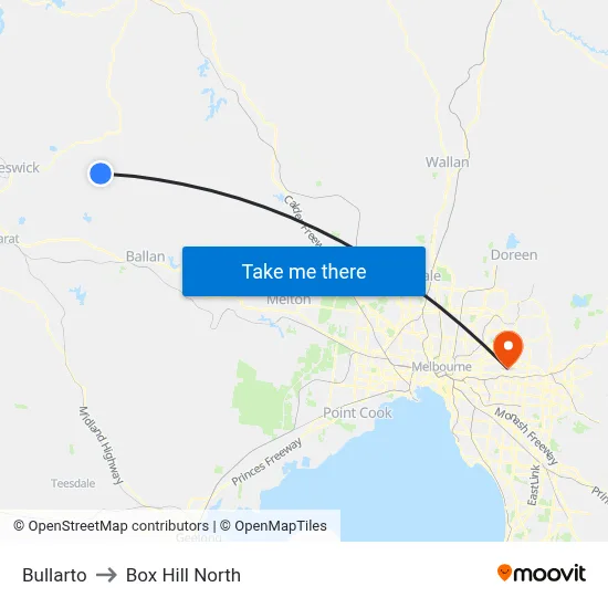 Bullarto to Box Hill North map
