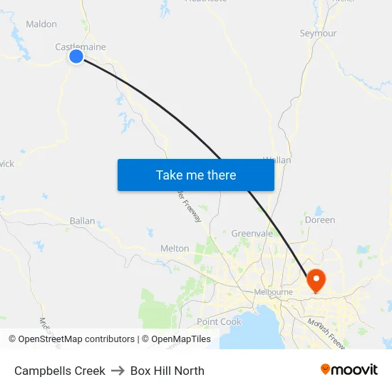 Campbells Creek to Box Hill North map