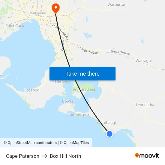 Cape Paterson to Box Hill North map