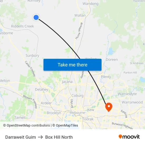 Darraweit Guim to Box Hill North map