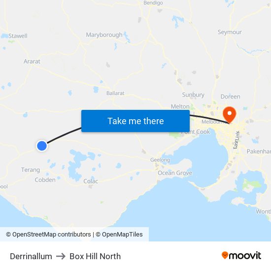Derrinallum to Box Hill North map