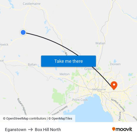 Eganstown to Box Hill North map