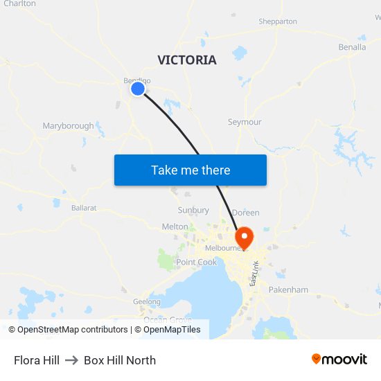 Flora Hill to Box Hill North map