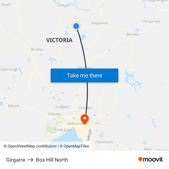 Girgarre to Box Hill North map