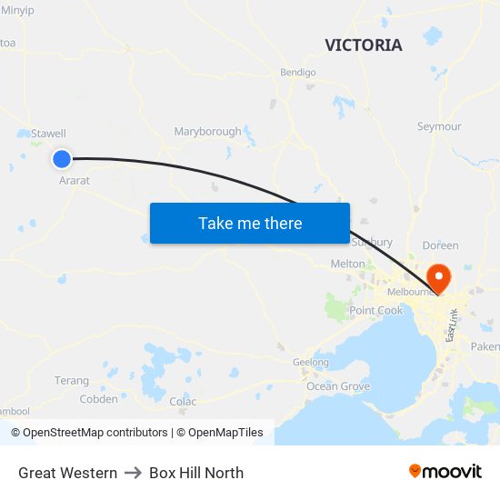 Great Western to Box Hill North map