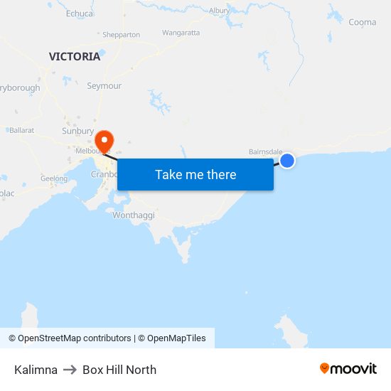 Kalimna to Box Hill North map