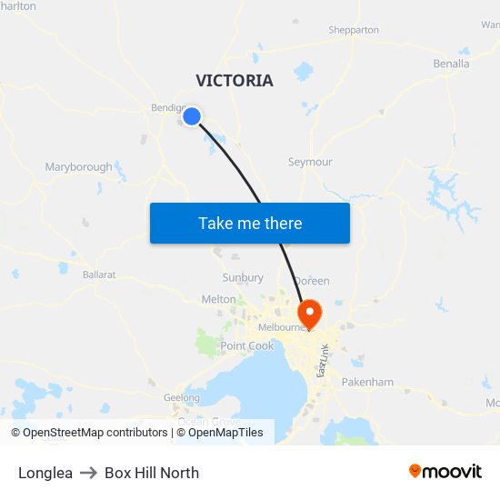 Longlea to Box Hill North map