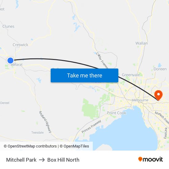 Mitchell Park to Box Hill North map