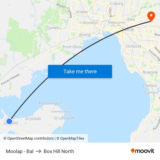 Moolap - Bal to Box Hill North map