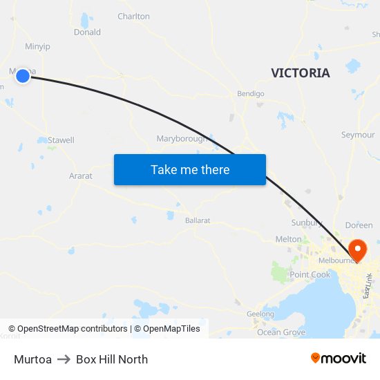 Murtoa to Box Hill North map