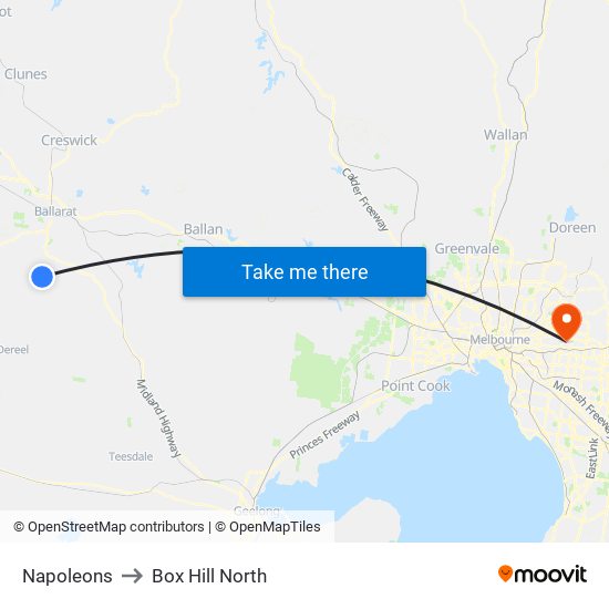 Napoleons to Box Hill North map