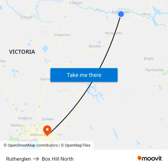 Rutherglen to Box Hill North map