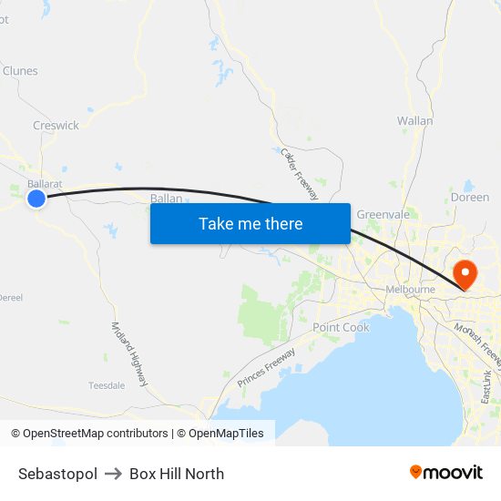 Sebastopol to Box Hill North map