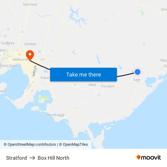 Stratford to Box Hill North map