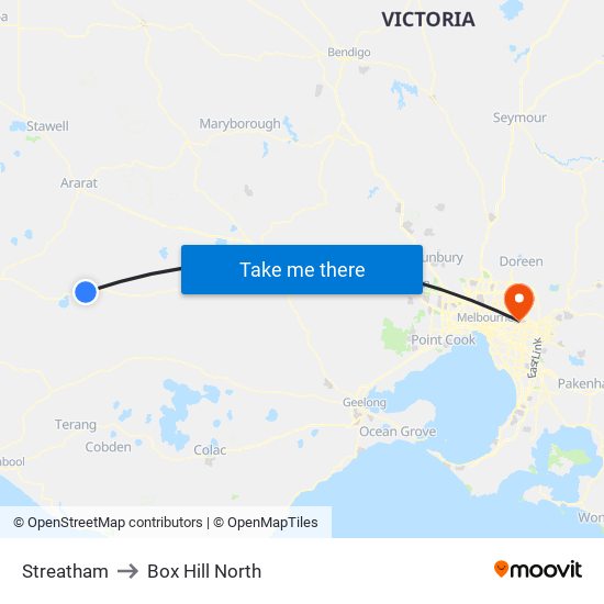 Streatham to Box Hill North map