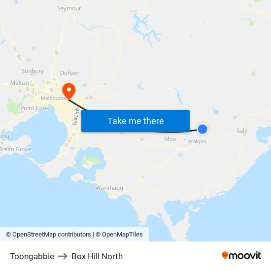 Toongabbie to Box Hill North map