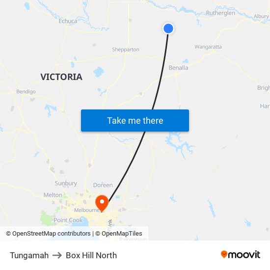 Tungamah to Box Hill North map