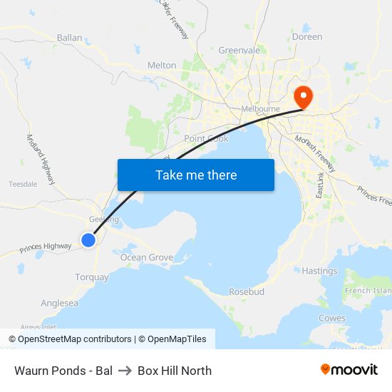 Waurn Ponds - Bal to Box Hill North map