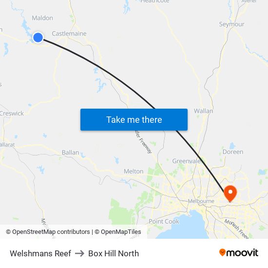 Welshmans Reef to Box Hill North map