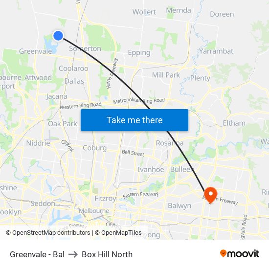 Greenvale - Bal to Box Hill North map