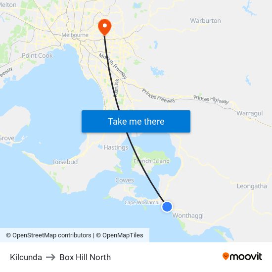 Kilcunda to Box Hill North map