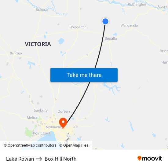 Lake Rowan to Box Hill North map