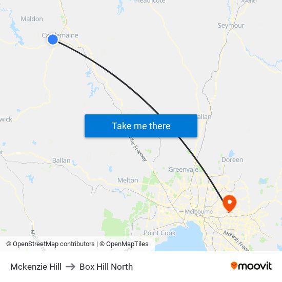 Mckenzie Hill to Box Hill North map