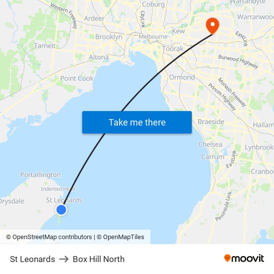 St Leonards to Box Hill North map